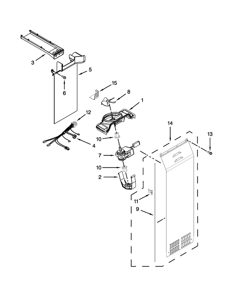Air Flow Parts Diagram and Parts List for WRS975SIDM00  Whirlpool Refrigerator