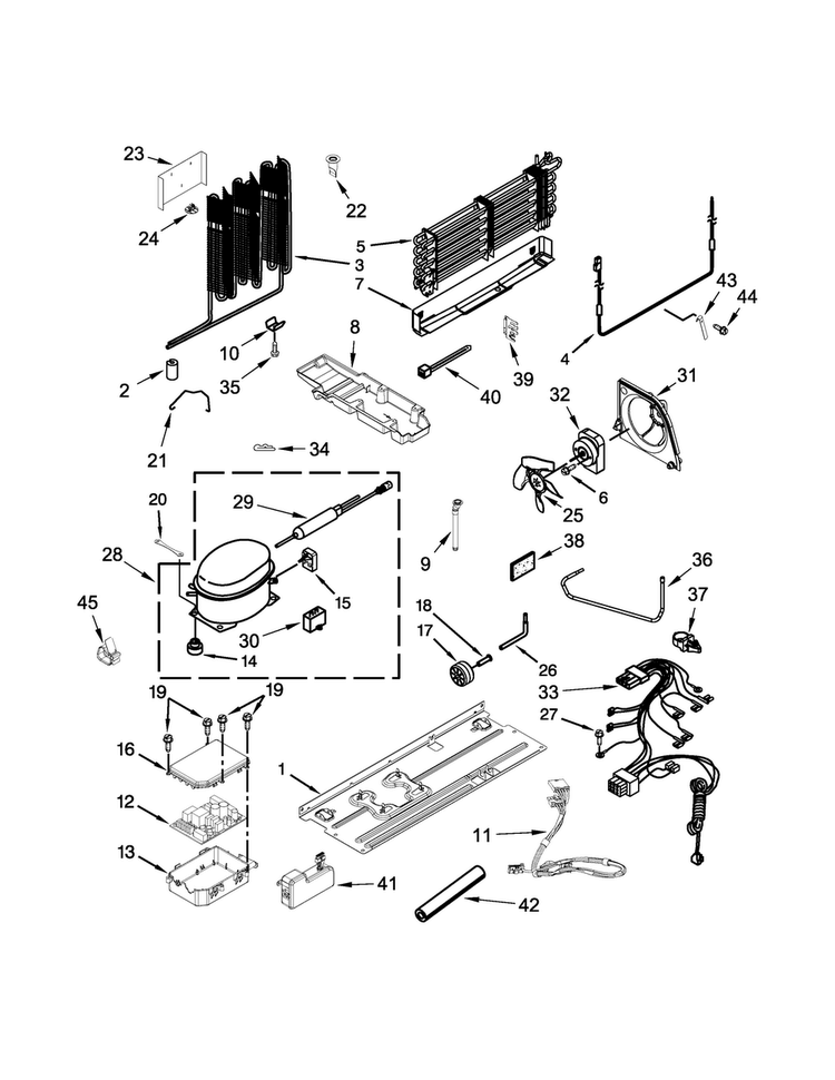 Unit Parts Diagram and Parts List for KFFS20EYMS04  KitchenAid Refrigerator