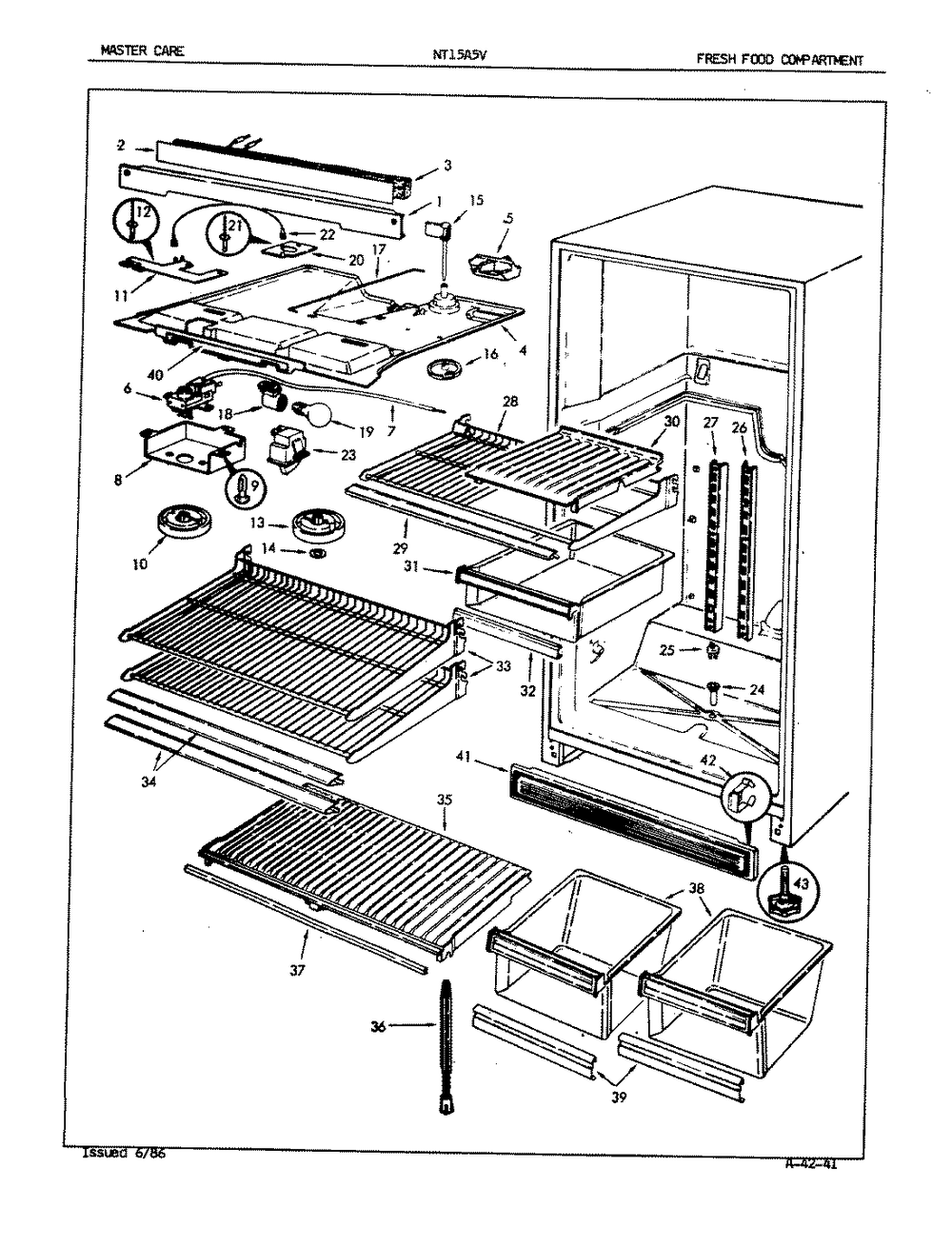 03 - Fresh Food Compartment Diagram and Parts List for NT15A5VA  Whirlpool Refrigerator