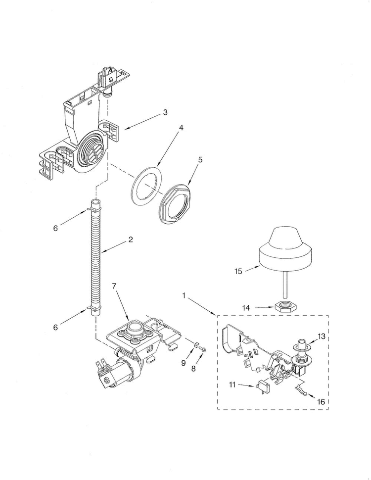 Fill & Overfill Diagram and Parts List for KUDL02FRSS1  KitchenAid Dishwasher