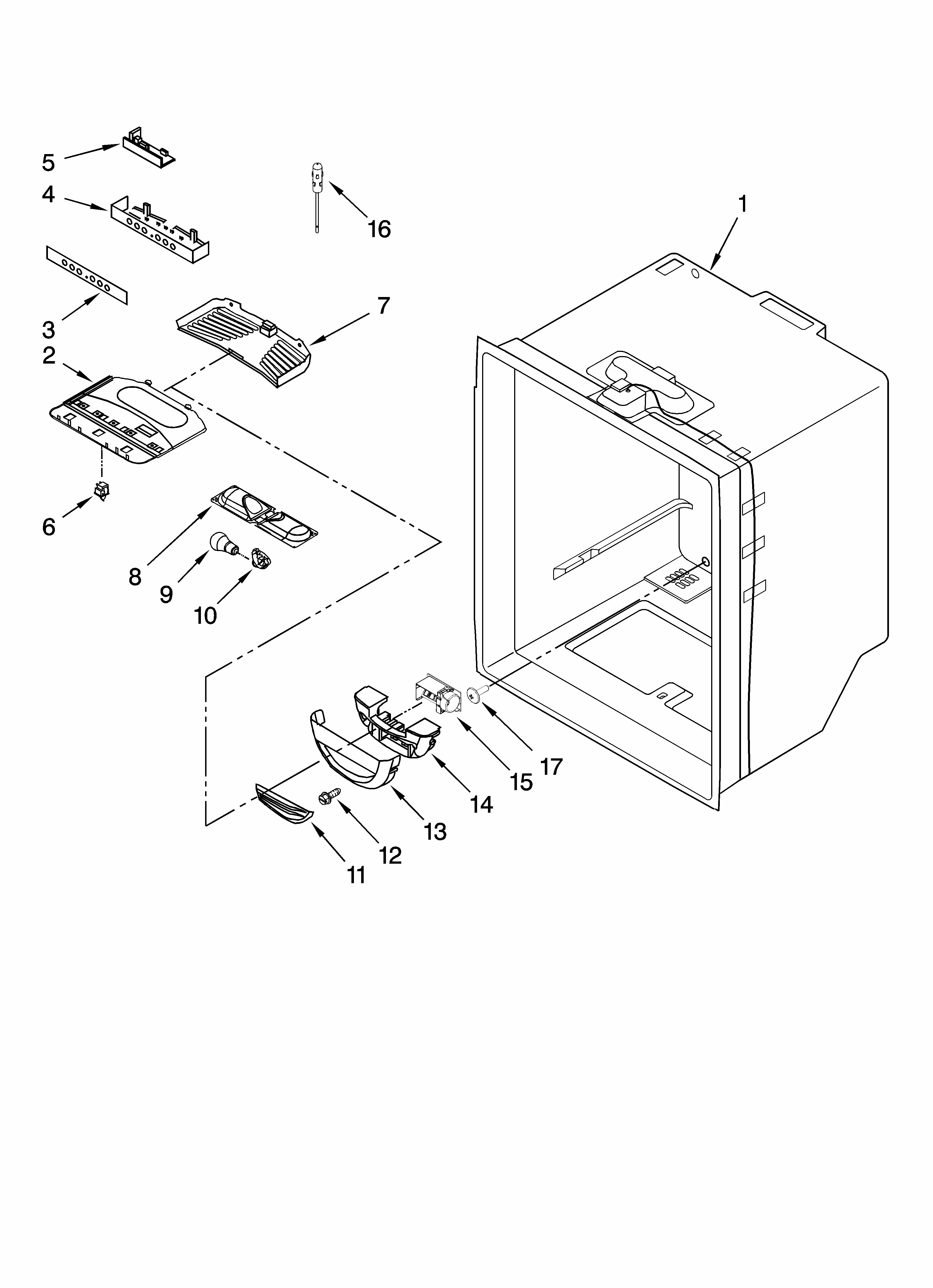 Refrigerator Liner Parts Diagram and Parts List for GB2SHDXPQ12  Whirlpool Refrigerator