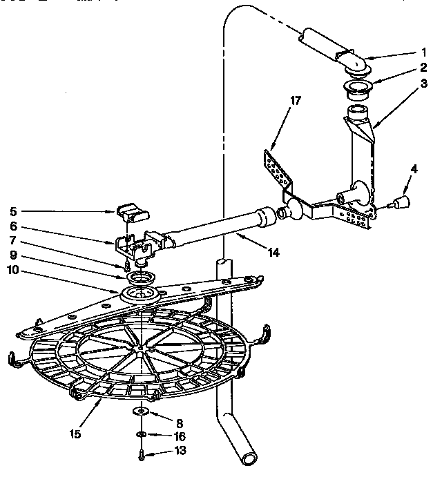 Upper Wash And Rinse Parts Diagram and Parts List for KUDI23BWH0  KitchenAid Dishwasher