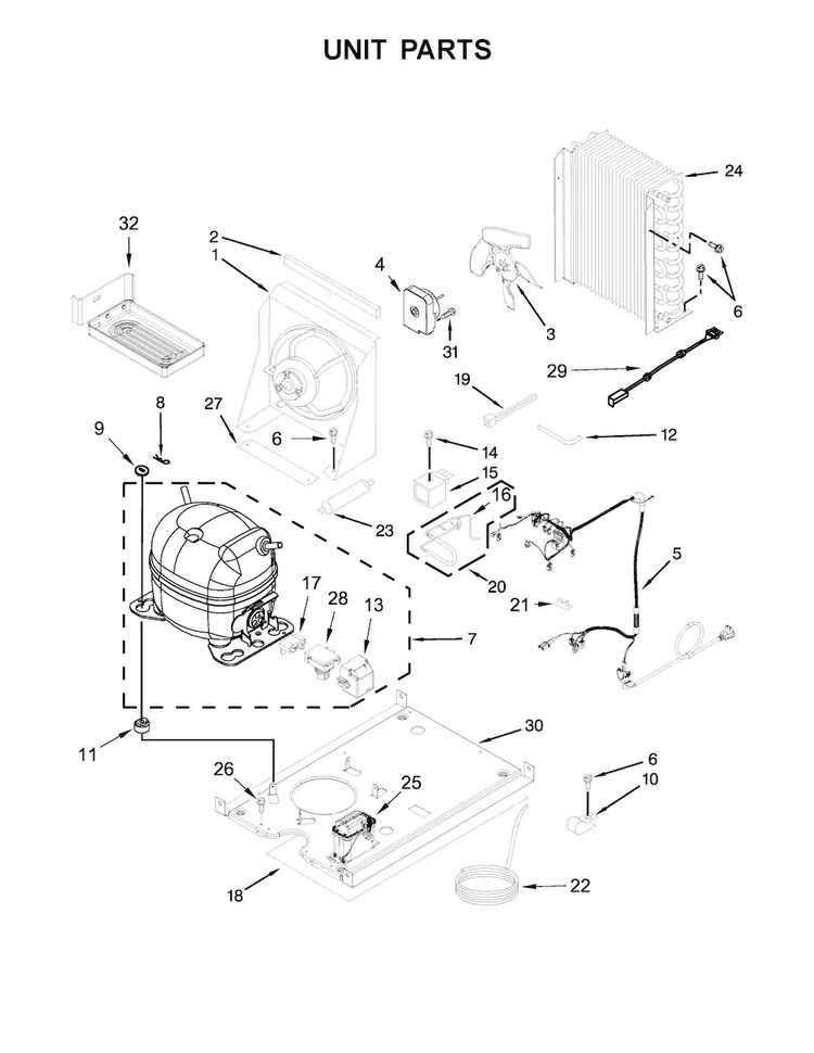 Unit Parts Diagram and Parts List for KUIC15POZP2  KitchenAid Ice Maker
