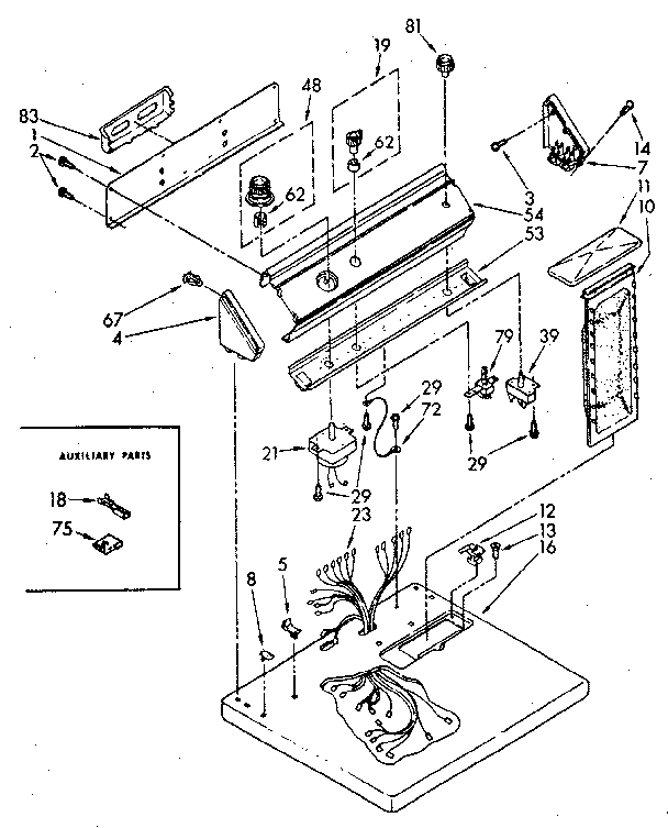 Top And Console Diagram and Parts List for LG5701XSN0  Whirlpool Dryer