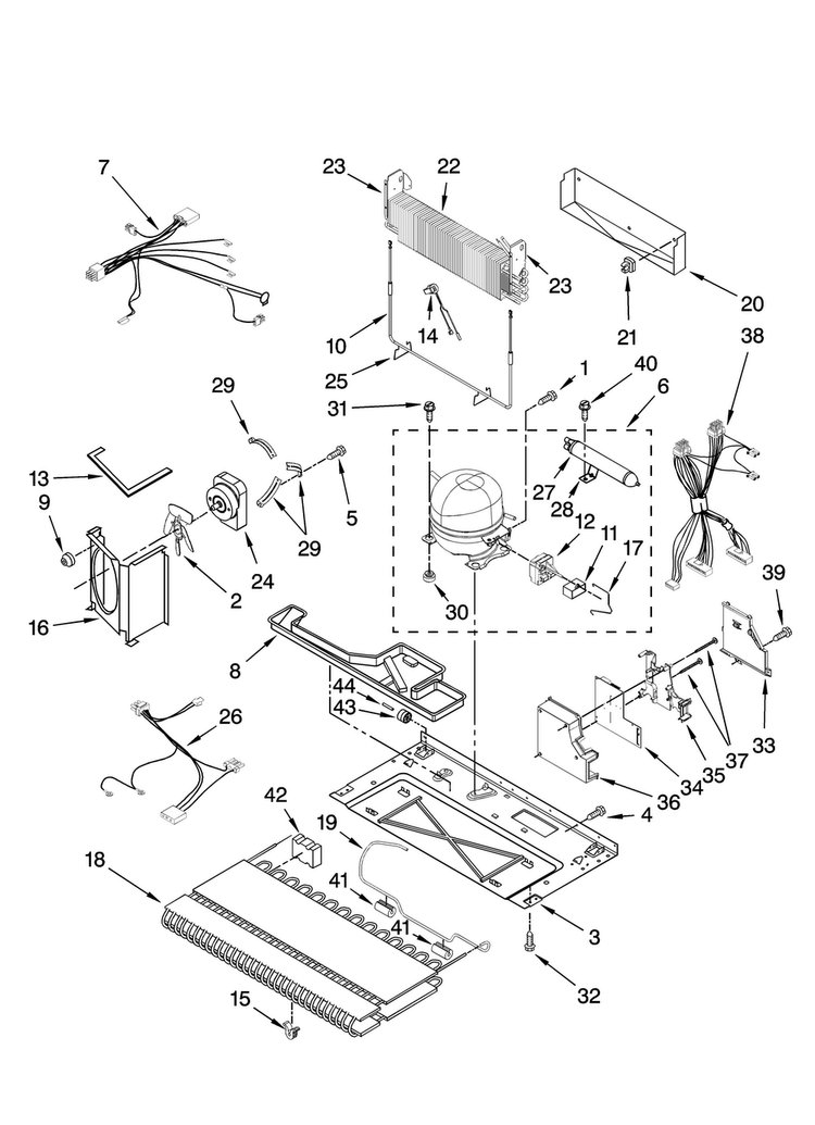 Unit Parts Diagram and Parts List for KBLS20ETSS11  KitchenAid Refrigerator