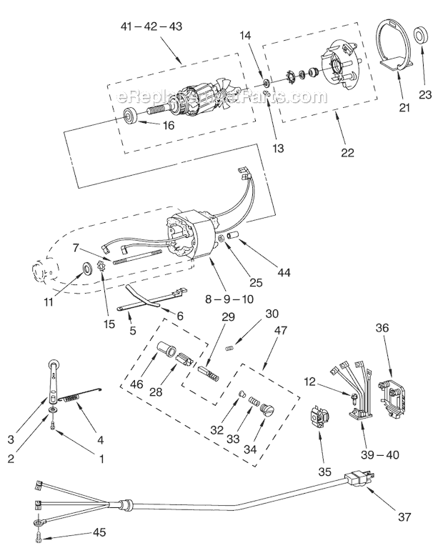 MOTOR AND CONTROL PARTS Diagram and Parts List for KSM90  KitchenAid Mixer