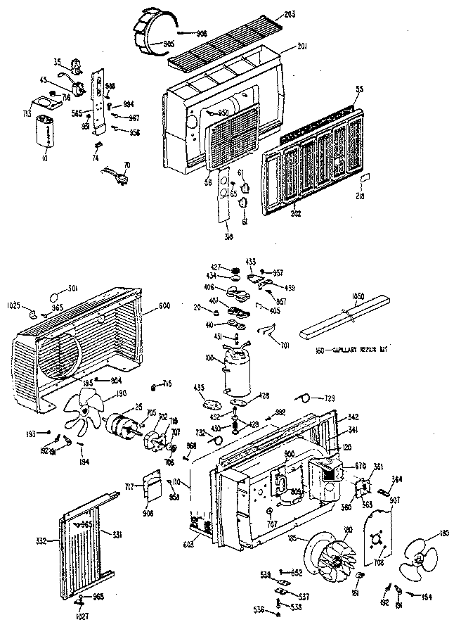 Room Air Conditioner Diagram and Parts List for 4848770591  Kenmore Air Conditioner