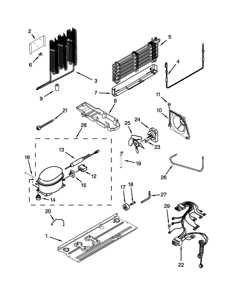 Unit Parts Diagram and Parts List for 10661109111  Kenmore Refrigerator