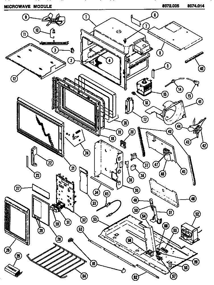 01 - Page 1 Diagram and Parts List for 8072005  Whirlpool Microwave Oven Combo