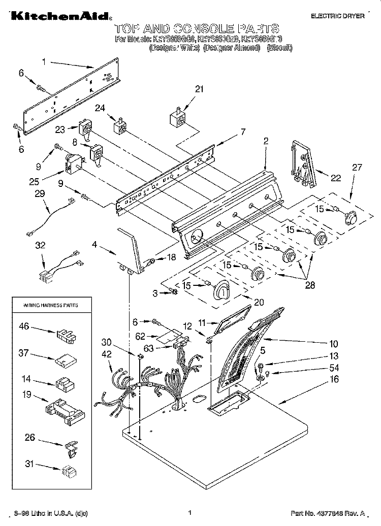 SECTION Diagram and Parts List for KEYS850GQ0  KitchenAid Dryer