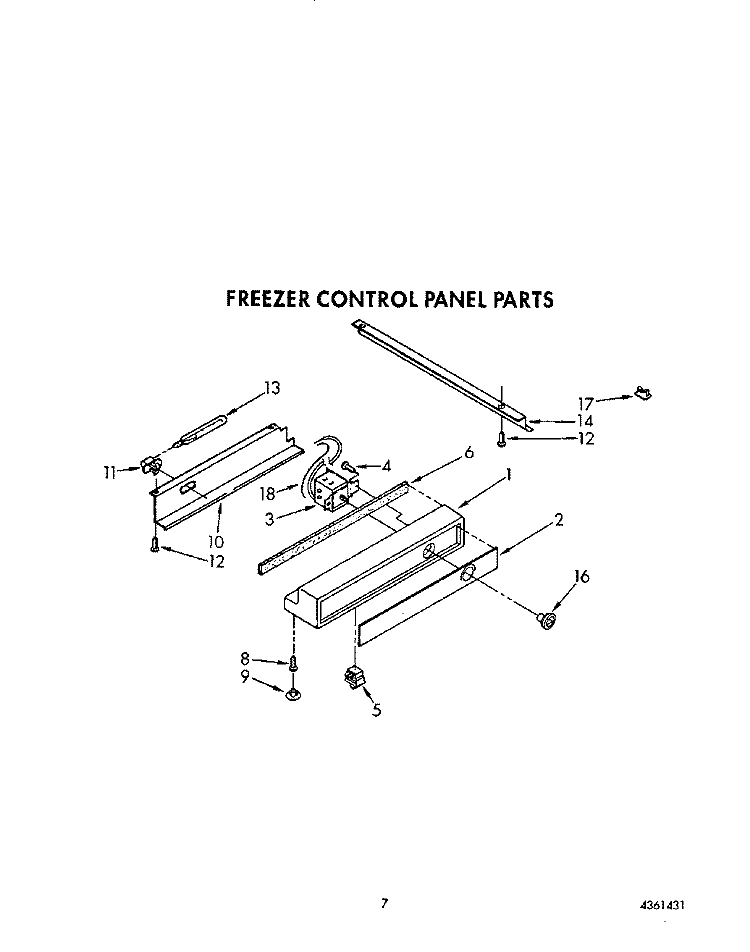 FREEZER CONTROL PANEL Diagram and Parts List for KSSS36MAX00  KitchenAid Refrigerator