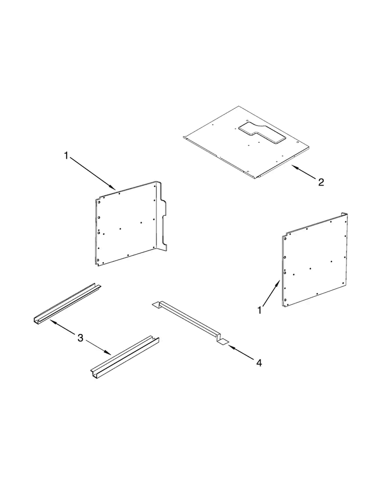 Cabinet Parts Diagram and Parts List for KMBS104ESS01  KitchenAid Microwave