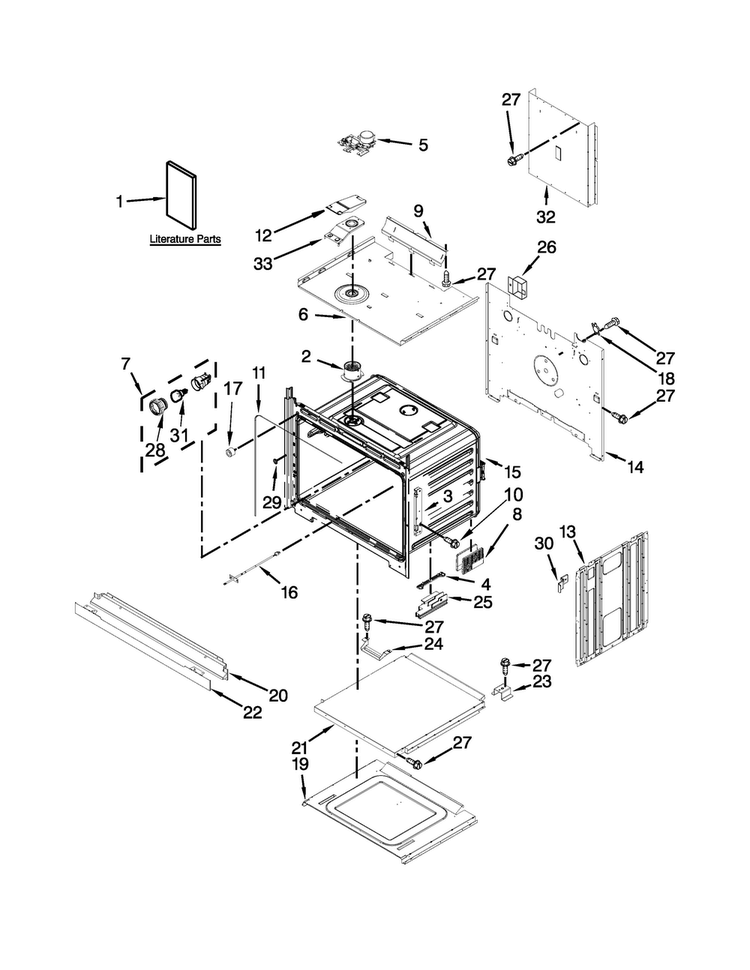 Lower Oven Parts Diagram and Parts List for WOD51EC0AB02  Whirlpool Wall Oven