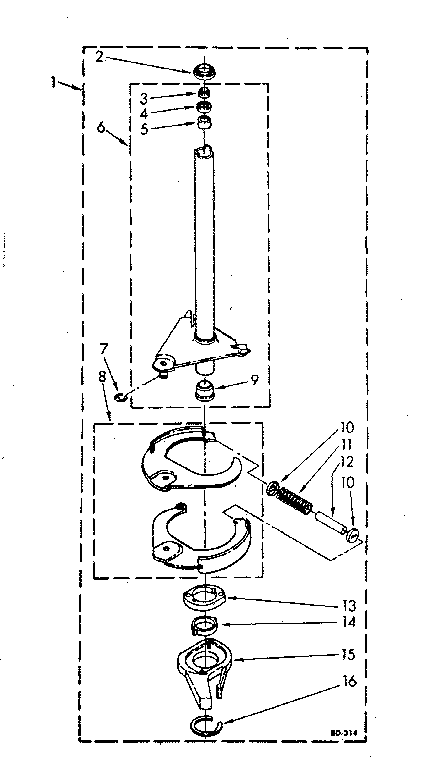 Brake And Drive Tube Diagram and Parts List for LA5500XSN0  Whirlpool Washer