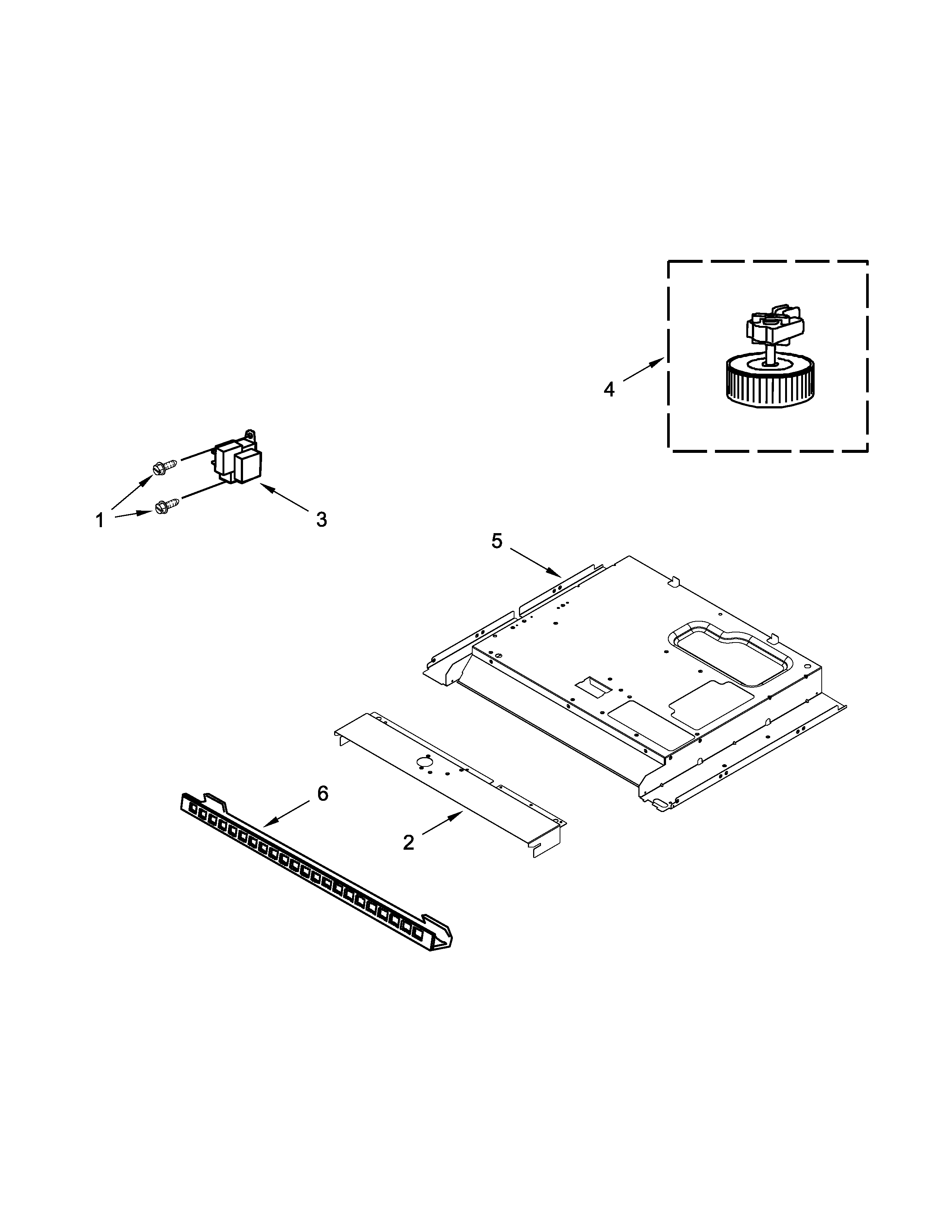 Top Venting Parts Diagram and Parts List for IBMS1455DS01  Whirlpool Microwave