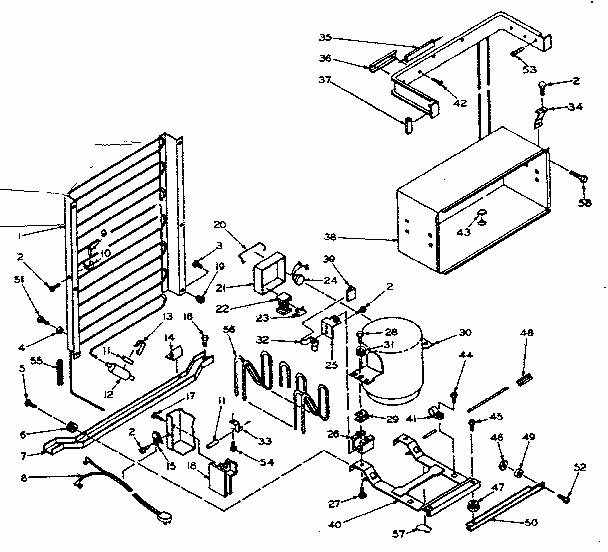 Refrigerator Unit Parts Diagram and Parts List for 106U14FS1ML  Kenmore Refrigerator