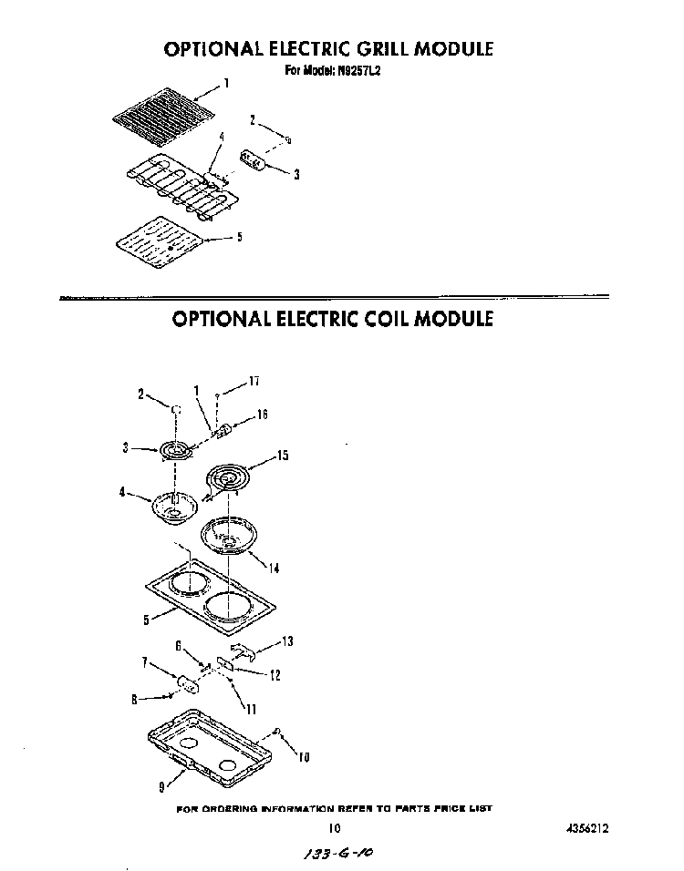 ^electric Grill Diagram and Parts List for N9257*2  Roper Range