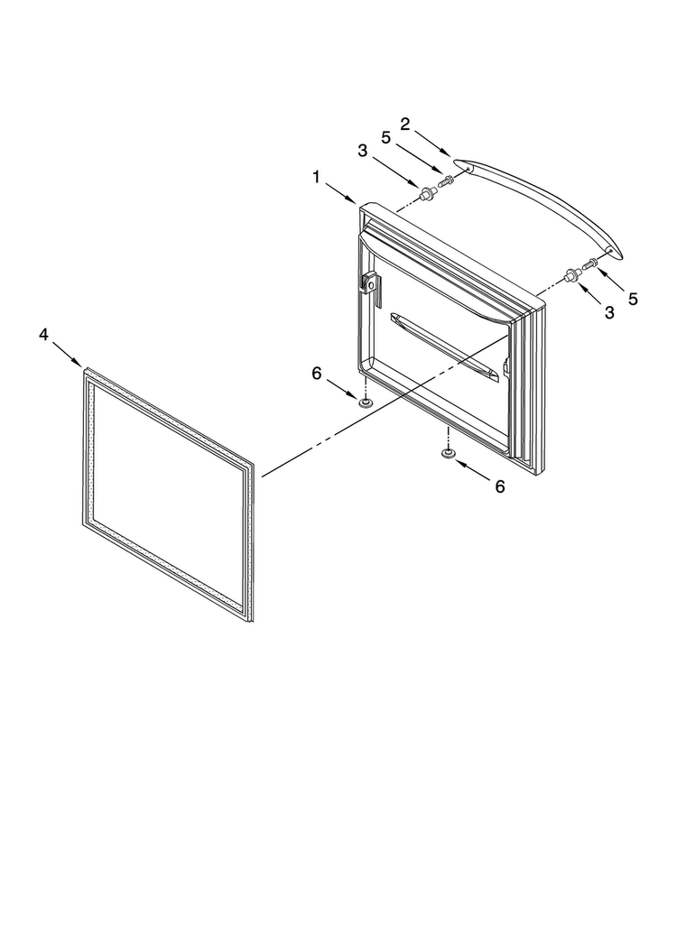 Freezer Door Parts Diagram and Parts List for KBLS20ETSS11  KitchenAid Refrigerator