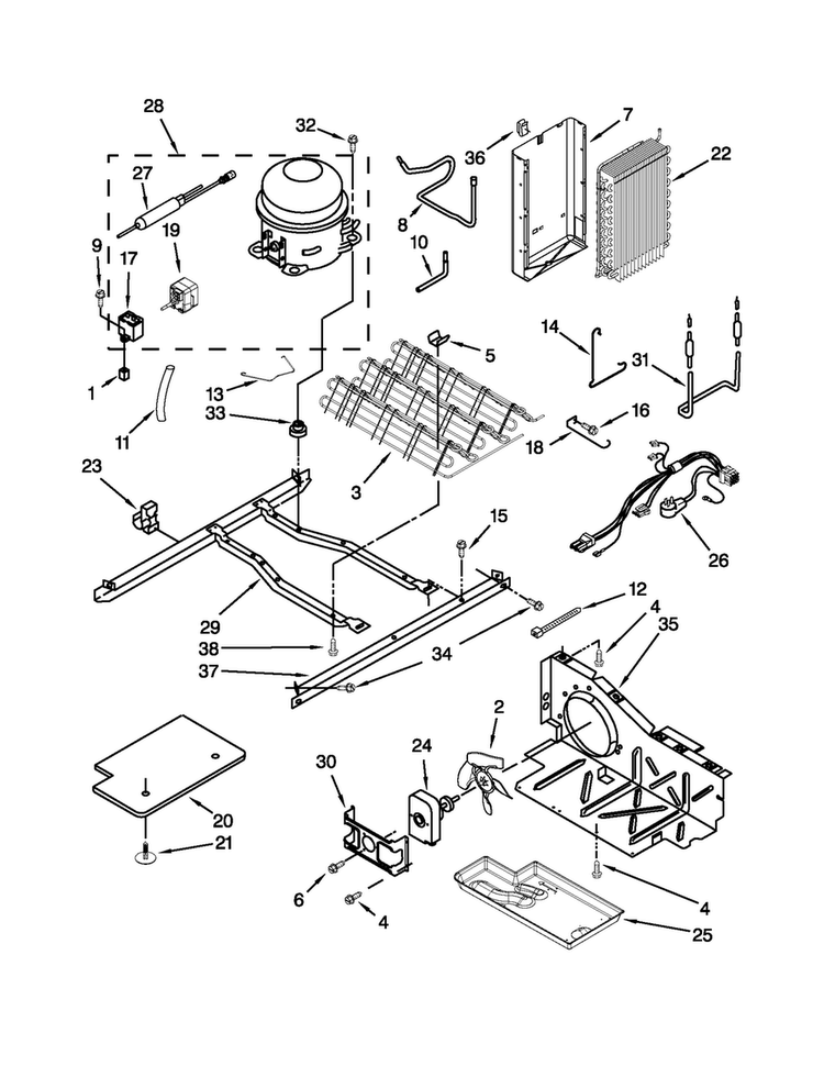 Unit Parts Diagram and Parts List for 10640212011  Kenmore Refrigerator