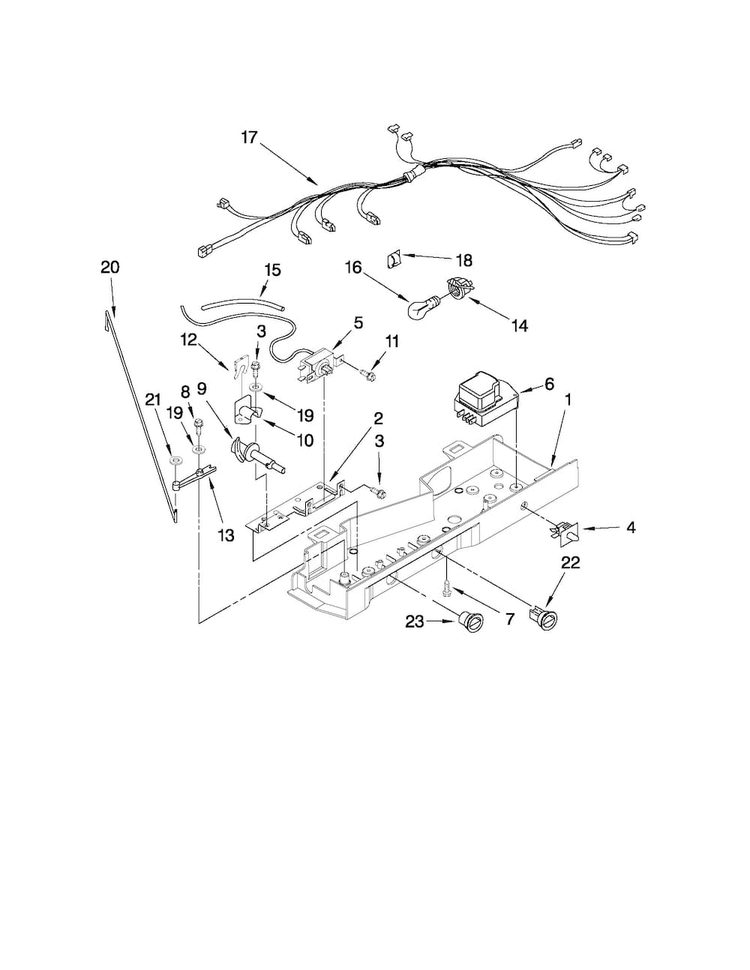 Control Parts Diagram and Parts List for ED2CHQXVQ03  Whirlpool Refrigerator