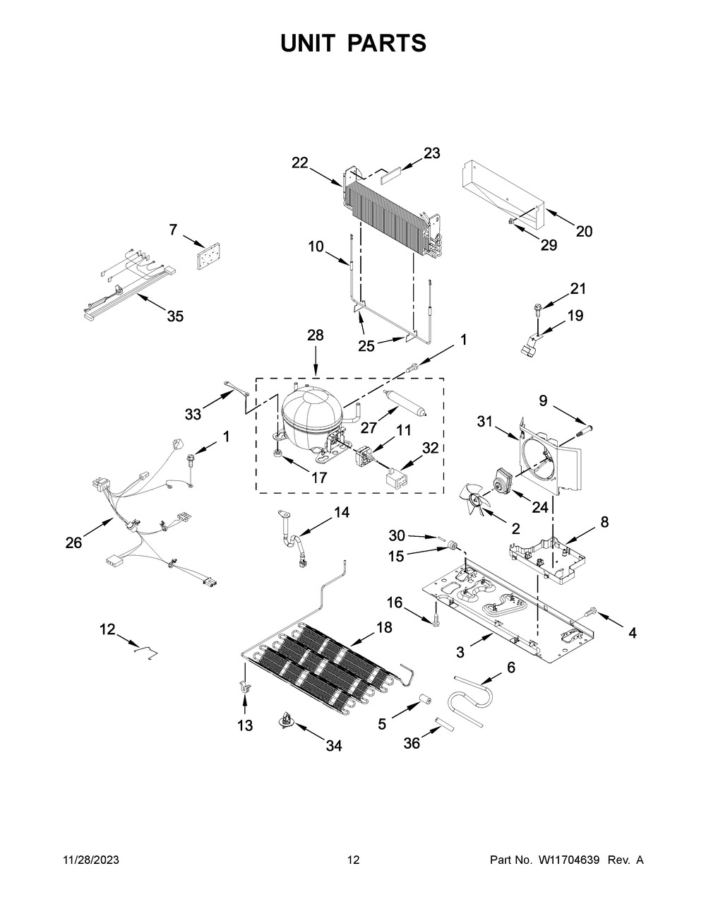 Unit Parts Diagram and Parts List for WRX735SDHW09  Whirlpool Refrigerator