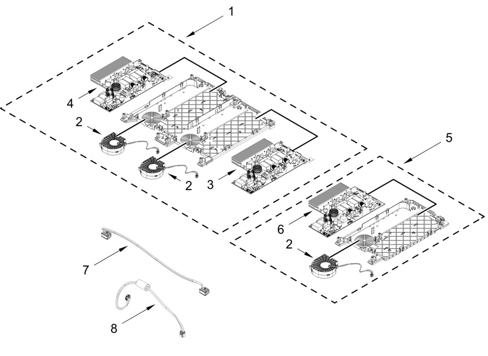 Interior Parts Diagram and Parts List for JICT736SS00  Whirlpool Cooktop