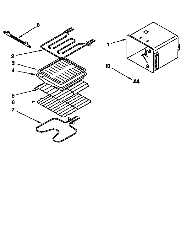 Oven Liner Diagram and Parts List for KEBI271BWH3  KitchenAid Wall Oven