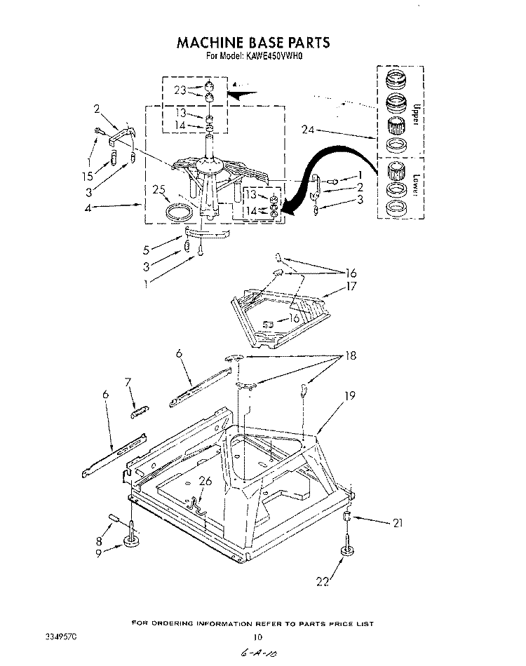 MACHINE BASE Diagram and Parts List for KAWE450VAL0  KitchenAid Washer
