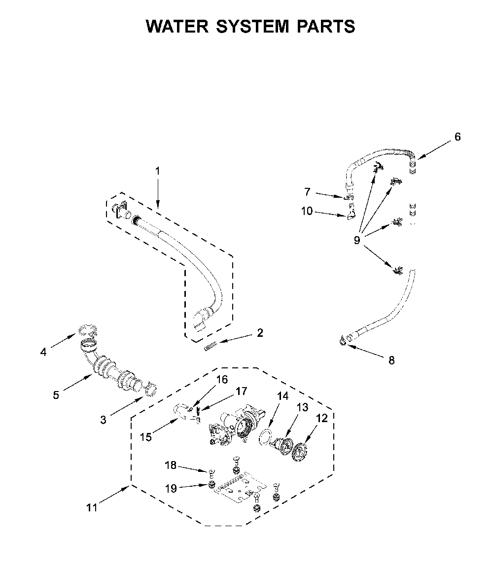 Water system parts Diagram and Parts List for WFW560CHW1  Whirlpool Washer
