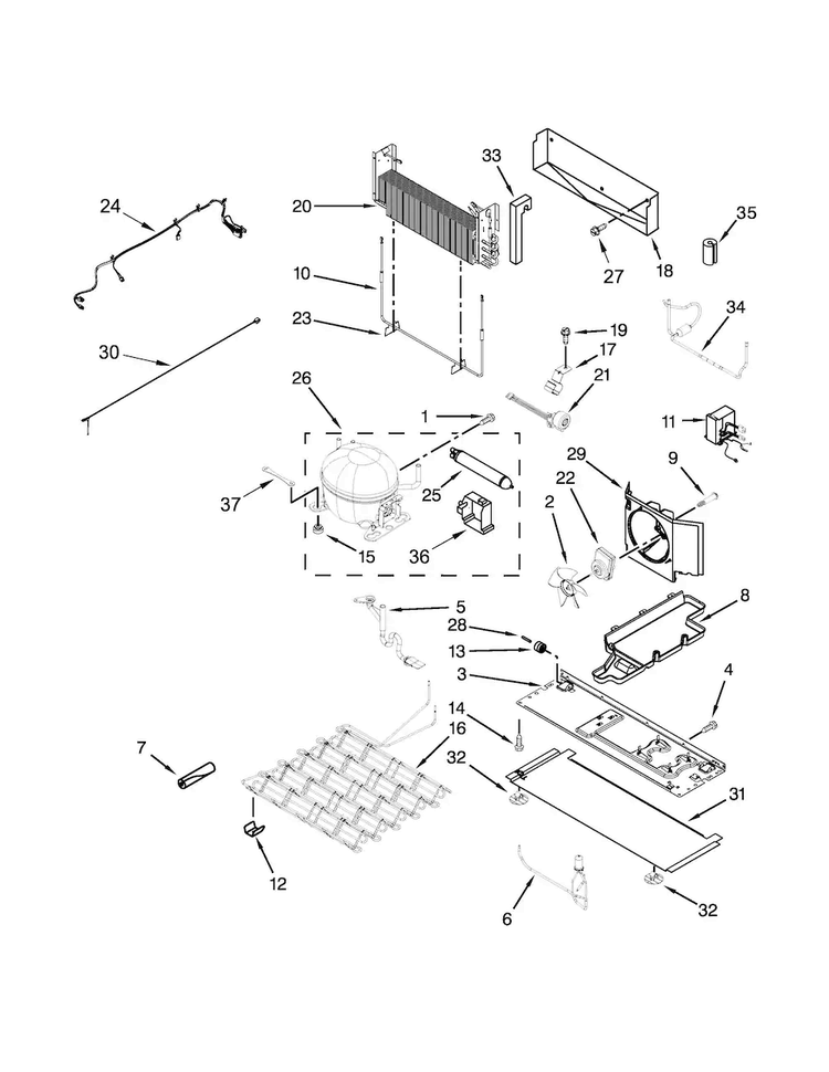 Unit Parts Diagram and Parts List for WRF767SDEM00  Whirlpool Refrigerator