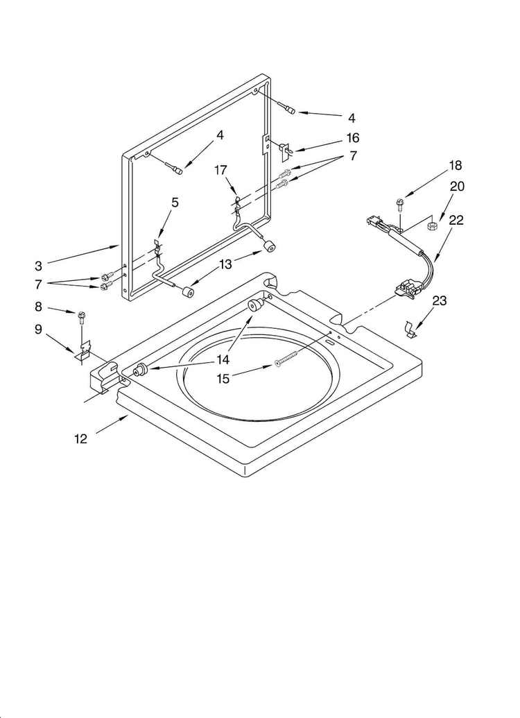 Washer Top And Lid Parts Diagram and Parts List for 11088732794  Kenmore Washer Dryer Combo