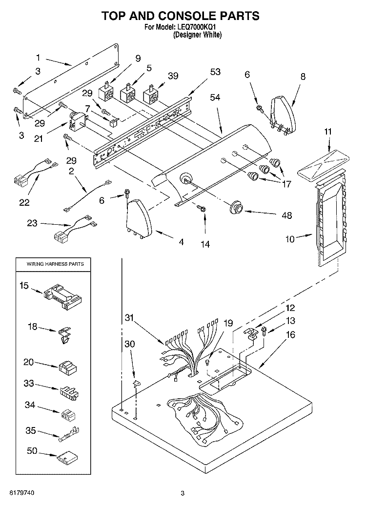 SECTION Diagram and Parts List for LEQ7000KQ1  Whirlpool Dryer