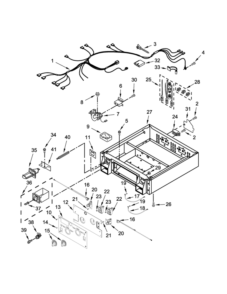 Control Panel And Separator Parts Diagram and Parts List for CSP2860TQ0  Whirlpool Dryer