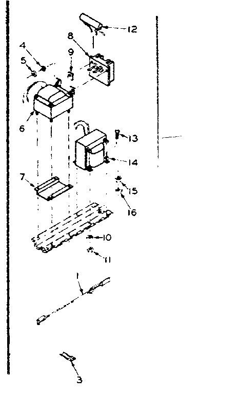 Transformer and choke Diagram and Parts List for 198500  Kenmore Air Conditioner