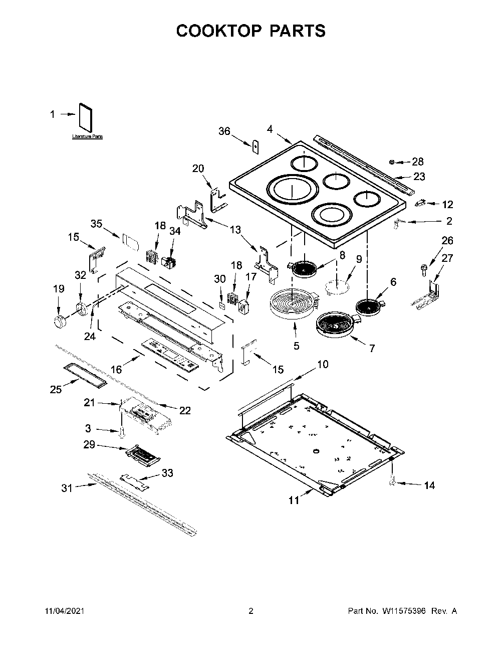 Cooktop Parts Diagram and Parts List for KSEG700EBS4  KitchenAid Range