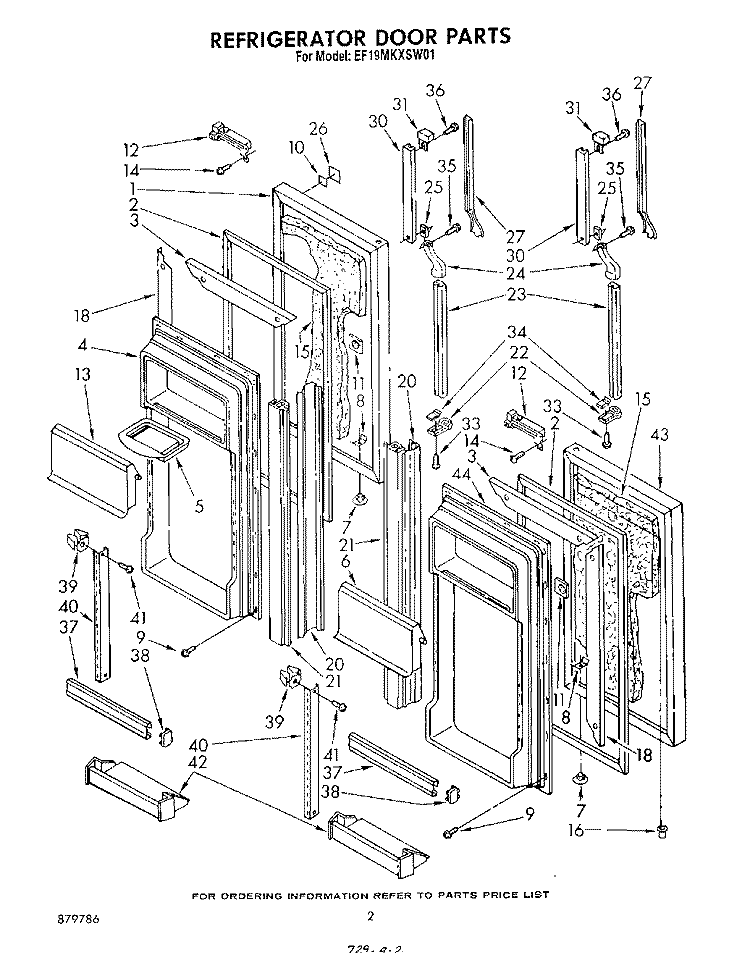 REFRIGERATOR Diagram and Parts List for EF19MKXSW01  Whirlpool Refrigerator