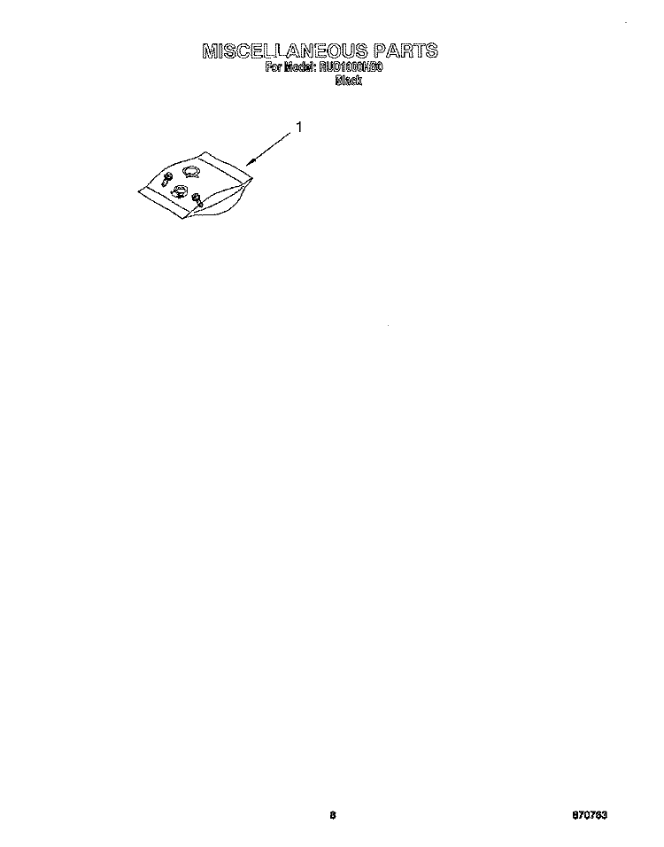MISCELLANEOUS, LIT/OPTIONAL Diagram and Parts List for RUD1000HB0  Roper Dishwasher