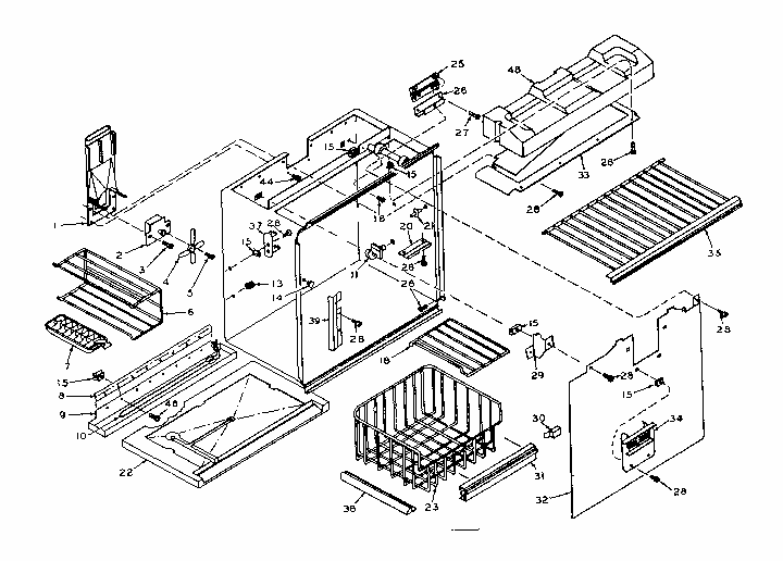 Freezer Section Parts Diagram and Parts List for 106W16GL3  Kenmore Refrigerator