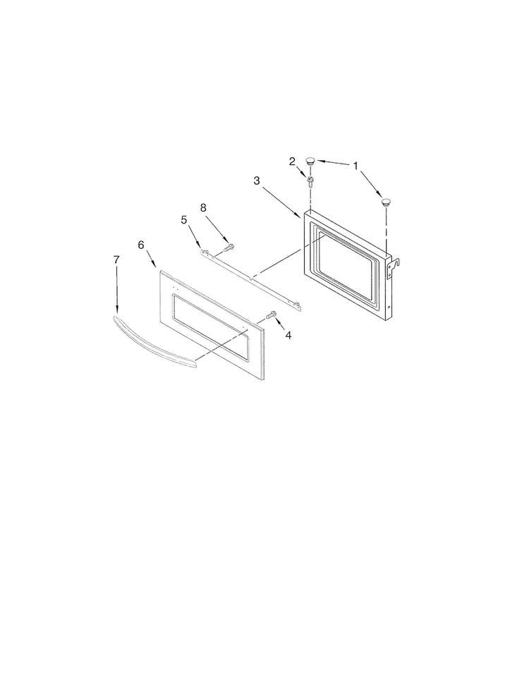 Microwave Door Diagram and Parts List for KEMS308SSS03  KitchenAid Microwave Oven Combo