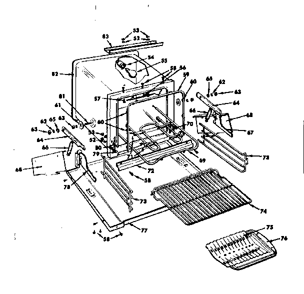 Oven Parts Diagram and Parts List for 1554527300  Kenmore Range