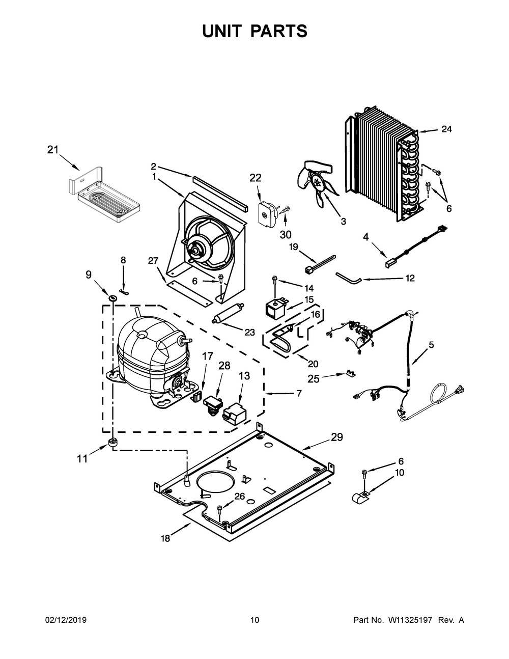 Unit Parts Diagram and Parts List for WUI75X15HZ00  Whirlpool Ice Maker