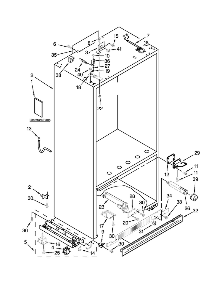 Cabinet Parts Diagram and Parts List for KBLO36FTX08  KitchenAid Refrigerator