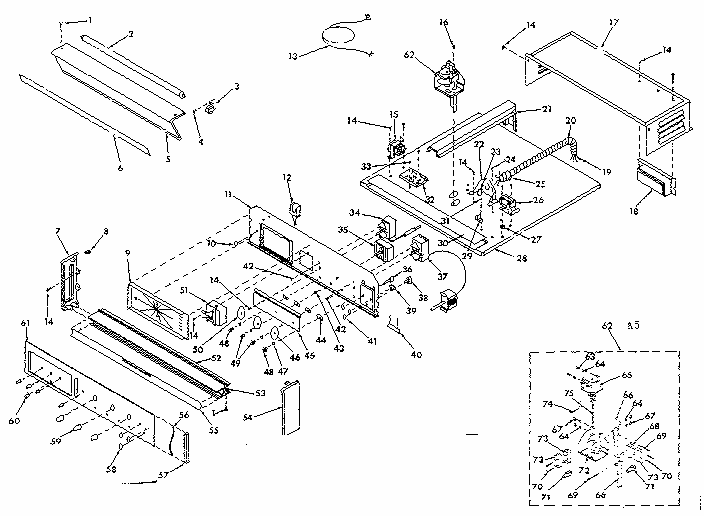 Control Section Diagram and Parts List for 8504277292  Kenmore Range