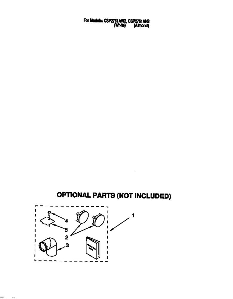Diagram 1 Diagram and Parts List for CSP2761AW2  Whirlpool Dryer