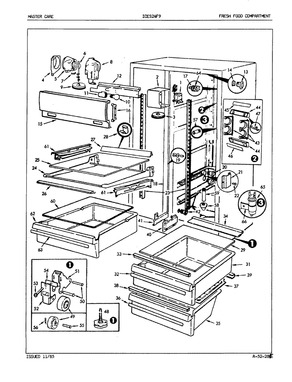 03 - Fresh Food Compartment Diagram and Parts List for ICES24F9A  Whirlpool Refrigerator