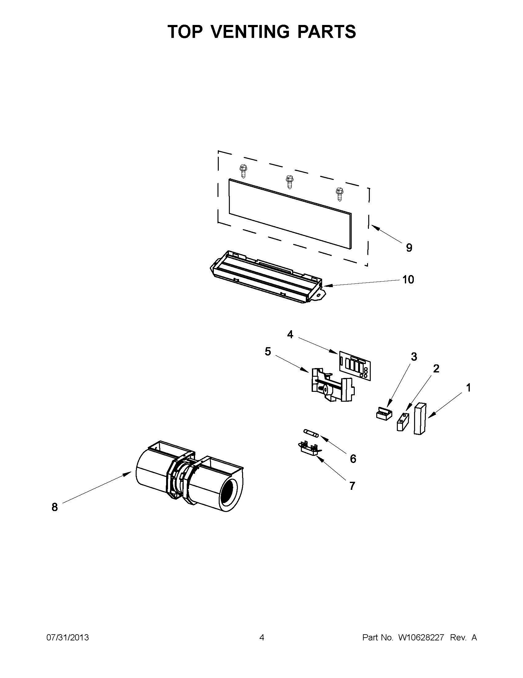 02 - TOP VENTING PARTS Diagram and Parts List for YUMV4084BS0  Whirlpool Microwave