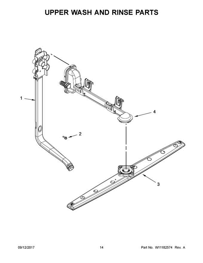 08 - Upper Wash And Rinse Parts Diagram and Parts List for WDF330PAHB1  Whirlpool Dishwasher