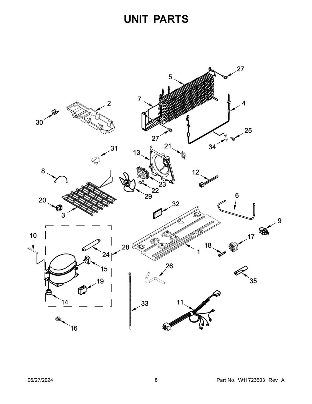 05 - Unit Parts Diagram and Parts List for WRT311FZDZ05  Whirlpool Refrigerator