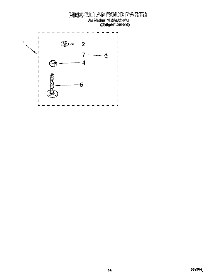 MISCELLANEOUS, LIT/OPTIONAL Diagram and Parts List for 7LSR5233EZ0  Whirlpool Washer