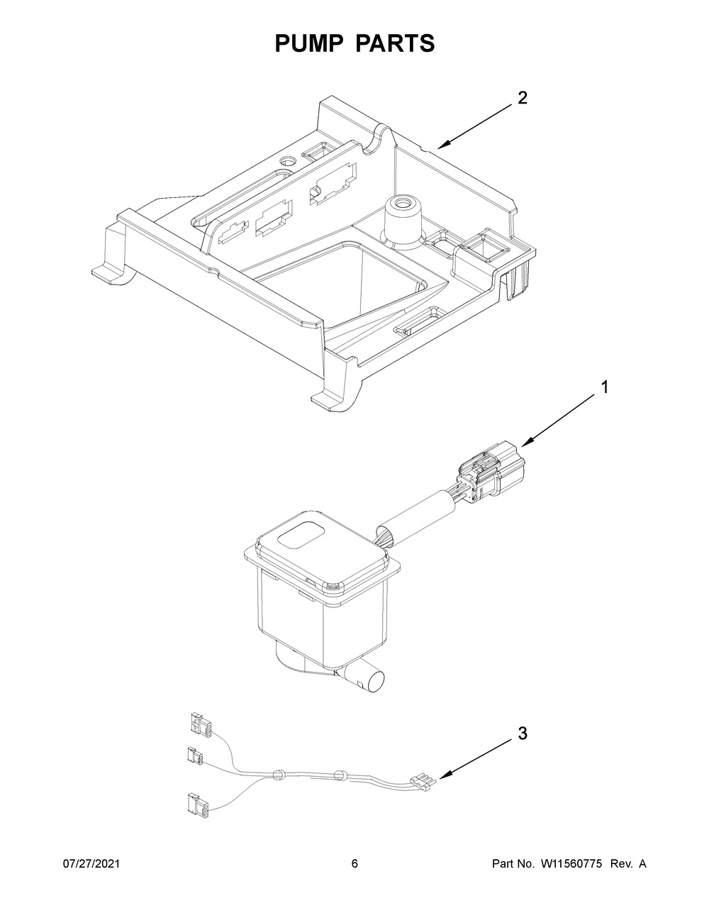 Pump Parts Diagram and Parts List for KUIX335HPS01  KitchenAid Ice Maker